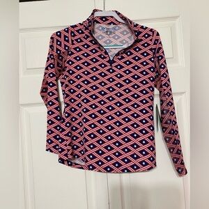 NWT IBKUL Americana Navy Patriotic Shirt size XS